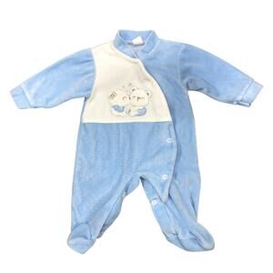 Blue and White Baby bodysuit outfit Cotton Mix Newborn